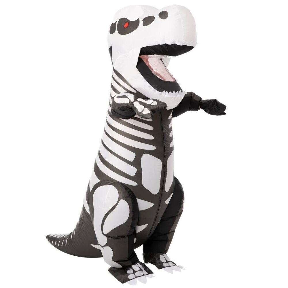 New Spooktacular Creations Adult Skeleton T-Rex Inflatable Halloween Costume